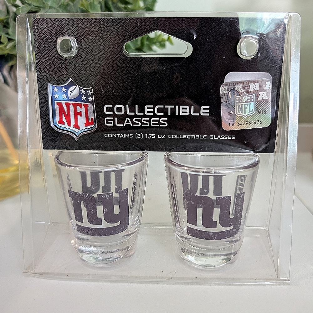New York Giants NFL Collectible Shot Glass Set - 2 Pack, NIP!